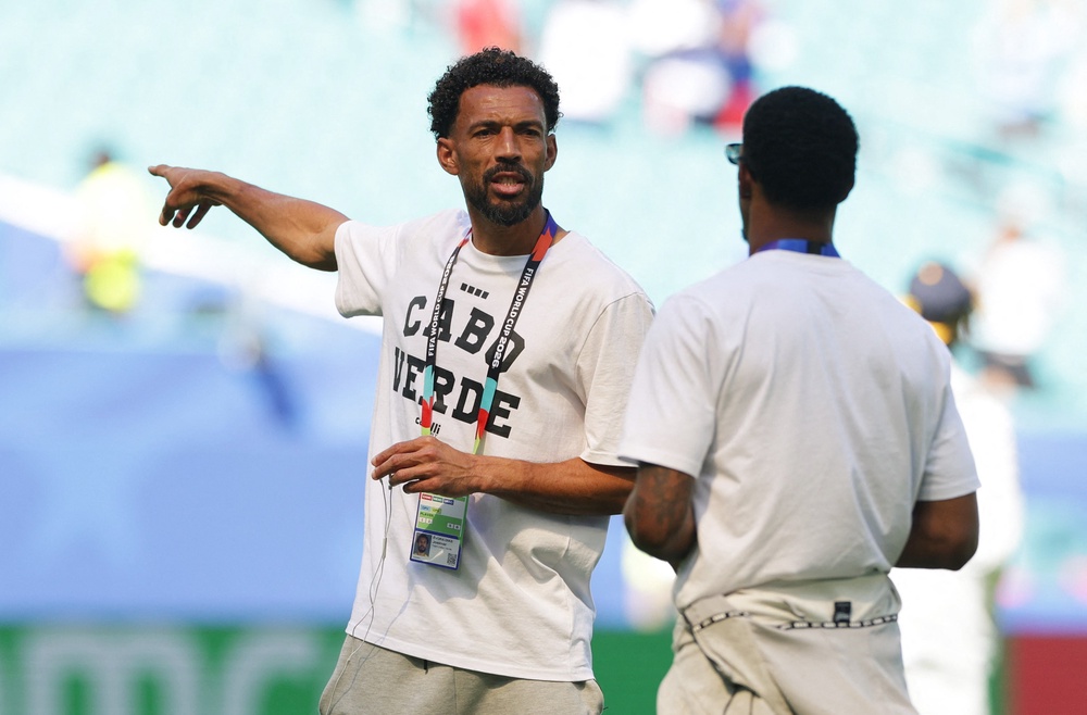 FCape Verde's Vozinha on the pitch before the match vs Uruguay (Reuters)