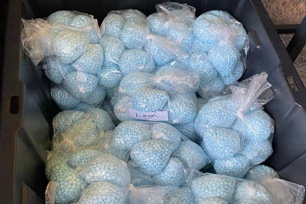 This photo provided by the U.S. Drug Enforcement Administration shows pills containing fentanyl which were seized by the DEA in New Mexico (AP)