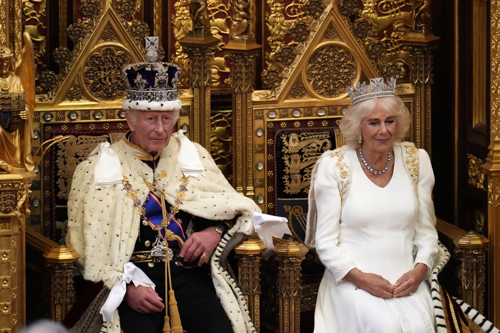 The King and Queen in the House of Lords chamber for the State Opening of Parliament in 2024 (Kirsty Wigglesworth/PA) (PA Archive)