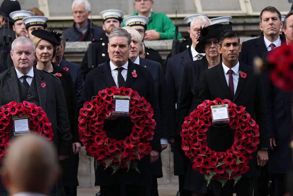 From left, the King’s three prime ministers of his reign so far: Liz Truss, Sir Keir Starmer and Rishi Sunak (Yui Mok/PA) (PA Archive)