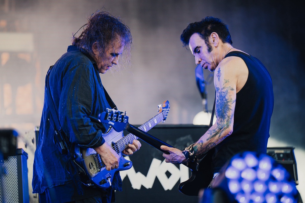 The Cure's Robert Smith with bassist Simon Gallup (Sarah Louise Bennett)