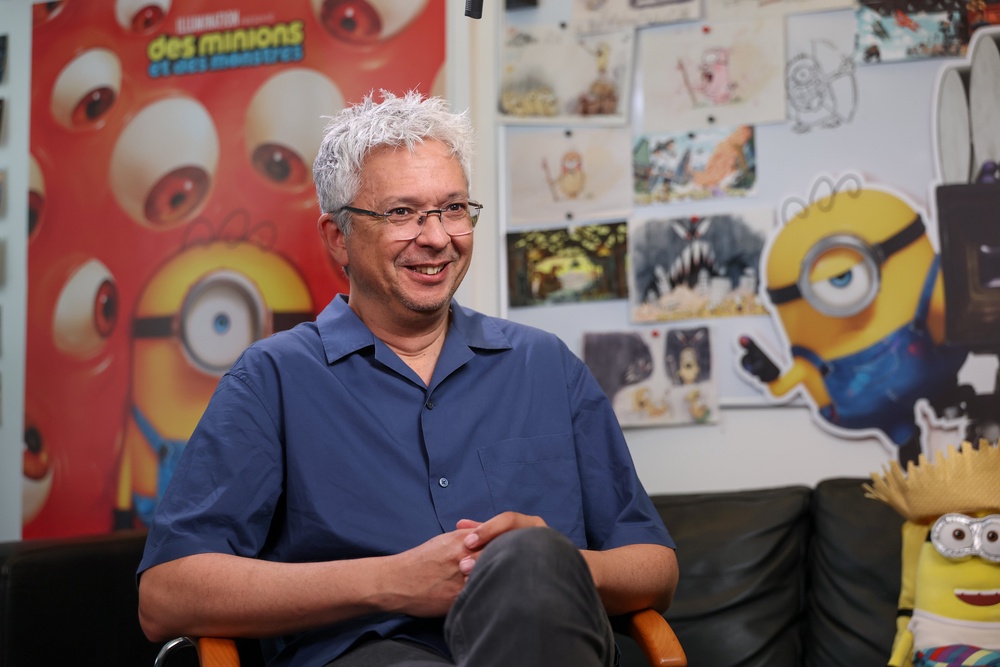Pierre Coffin gives interviews during a 'Minions & Monsters' presentation at Illumination Paris on 9 June 2026 (Getty Images for Illumination an)