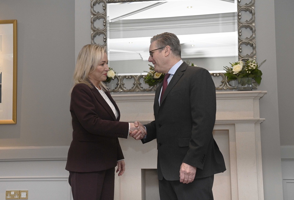 Sir Keir Starmer with Michelle O’Neill at The Culloden Hotel, Co Down, Northern Ireland, in March (Mark Marlow/PA) (PA Wire)