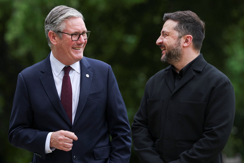 Sir Keir, left, has been a key player in the so-called ‘coalition of the willing’ backing Ukraine in its war with Russia (Isabel Infantes/PA) (PA Wire)