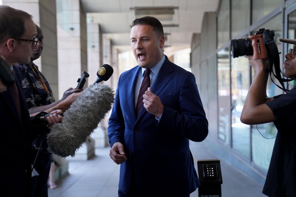 Wes Streeting speaks with the media outside Portcullis House in Westminster (Yui Mok/PA) (PA Wire)