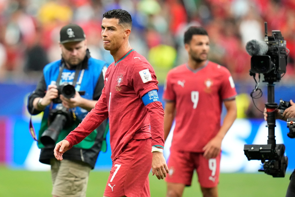 Cristiano Ronaldo was criticised after Portugal’s draw (Karen Warren/AP) (AP)