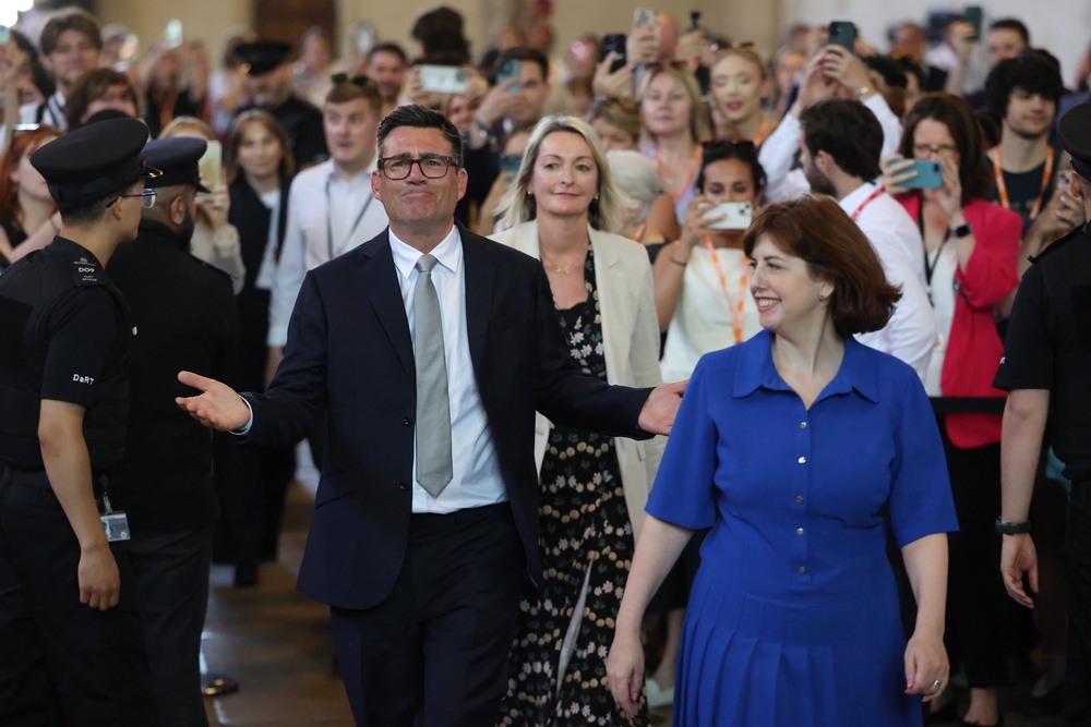 Andy Burnham, Labour MP for Makerfield after his swearing-in at the Houses of Parliament (Getty)