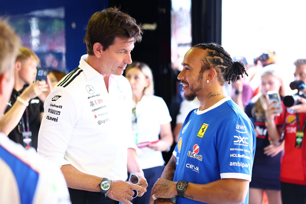 Hamilton and Toto Wolff go way back (Getty)