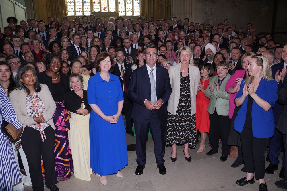 Andy Burnham with colleagues from the Parliamentary Labour Party in Westminster Hall (Yui Mok/PA) (PA Wire)
