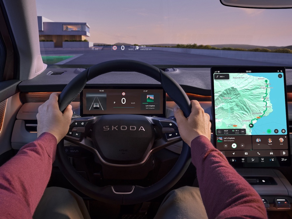 The new Škoda Peaq gets a portrait-style, Android powered Infotainment system (Škoda)