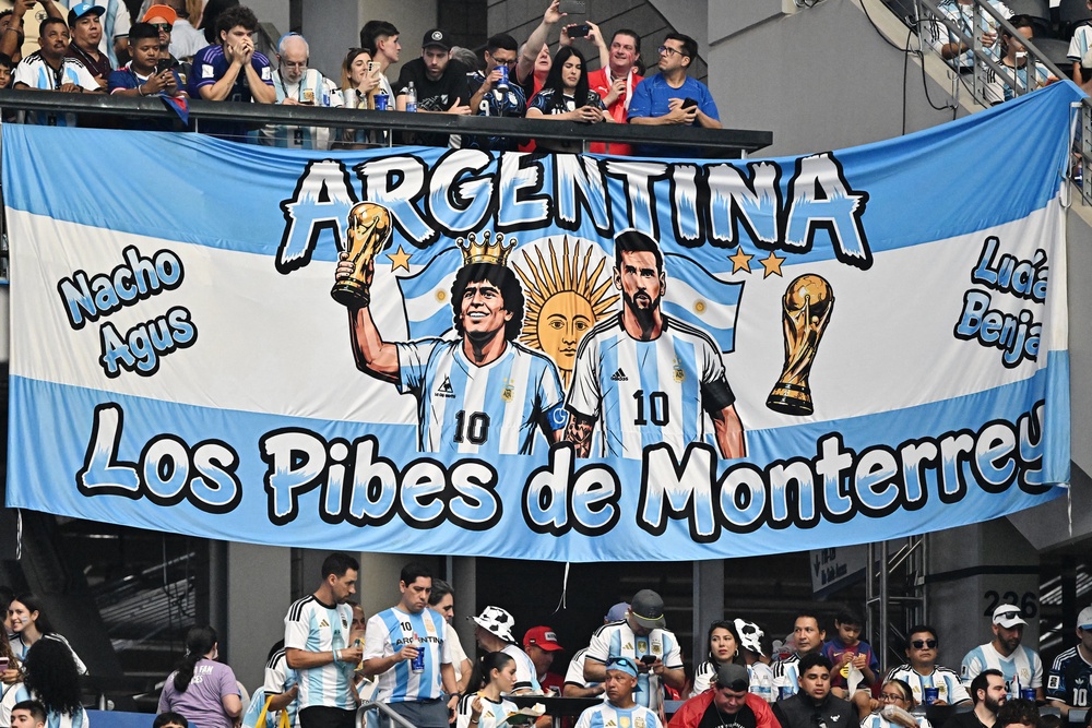 Argentina fans have cranked up the patriotism at this World Cup (Reuters)