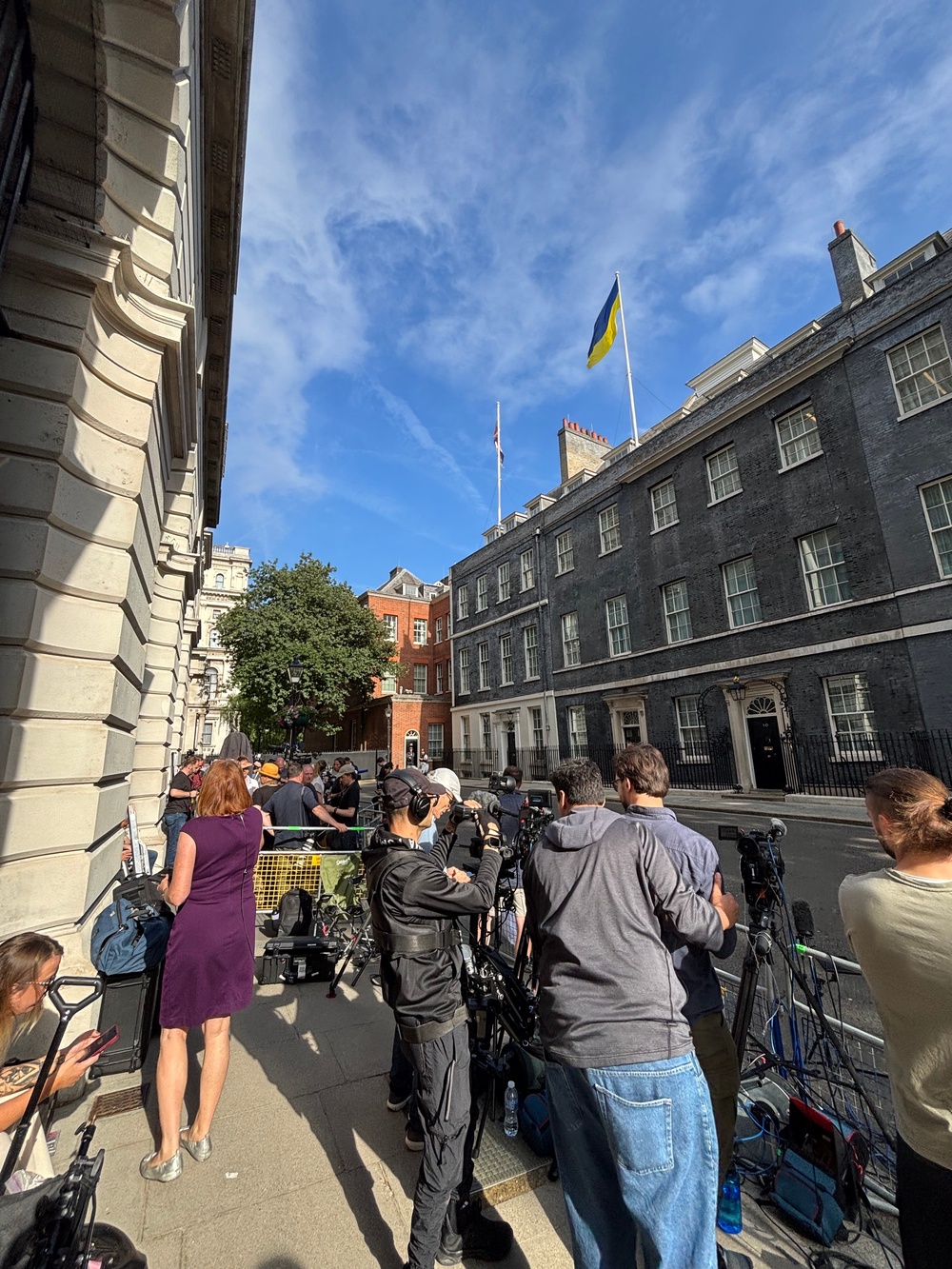 The scene at Downing Street this morning (The Independent)