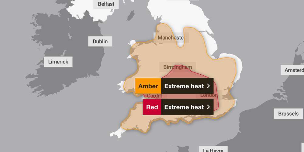 Met Office issues red warning for extreme heat (Met Office)