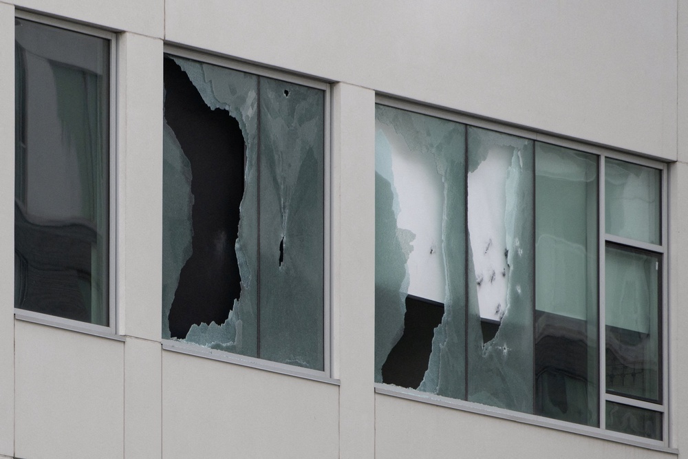 Emergency services received a call at about 11:35 a.m. reporting that a person was pointing a firearm out of a window at a Hilton hotel (Reuters/Peter McCabe)