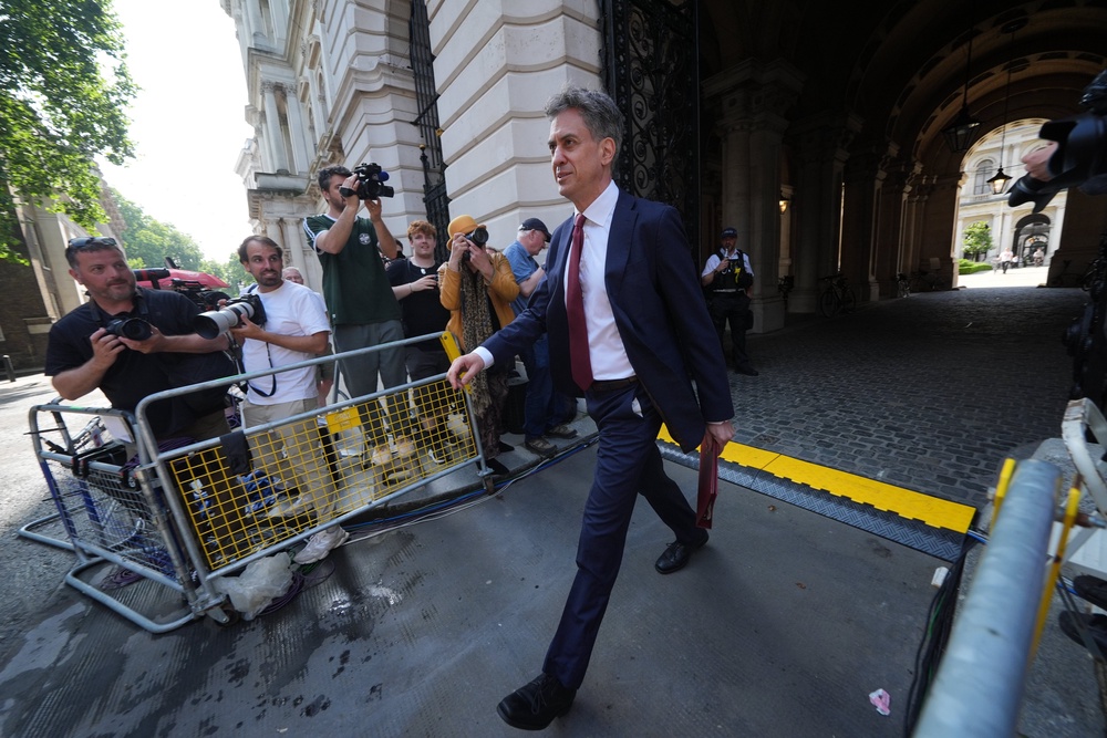Energy secretary Ed Miliband heads to meet with Sir Keir Starmer and fellow cabinet members (PA)