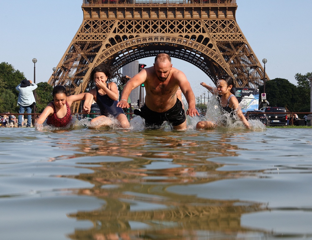 France’s sport minister warned people against swimming unsupervised as the heatwave took hold (Reuters)