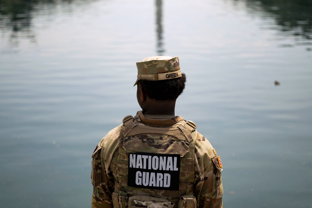 Six people have been arrested over alleged vandalism at the algae-filled Reflecting Pool (AFP/Getty)