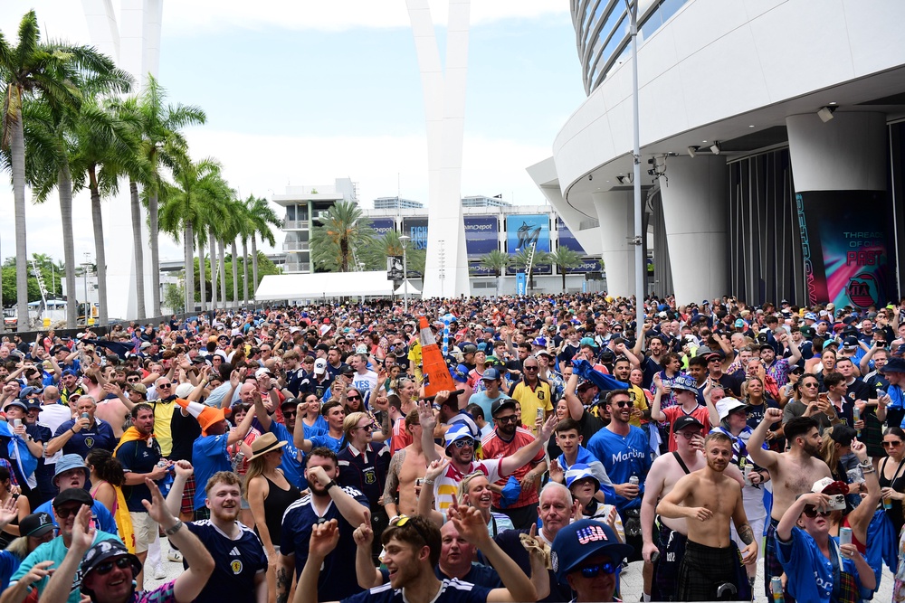 Scotland team supporters – the Tartan Army – in Miami (JC Ruiz/PA) (PA Wire)