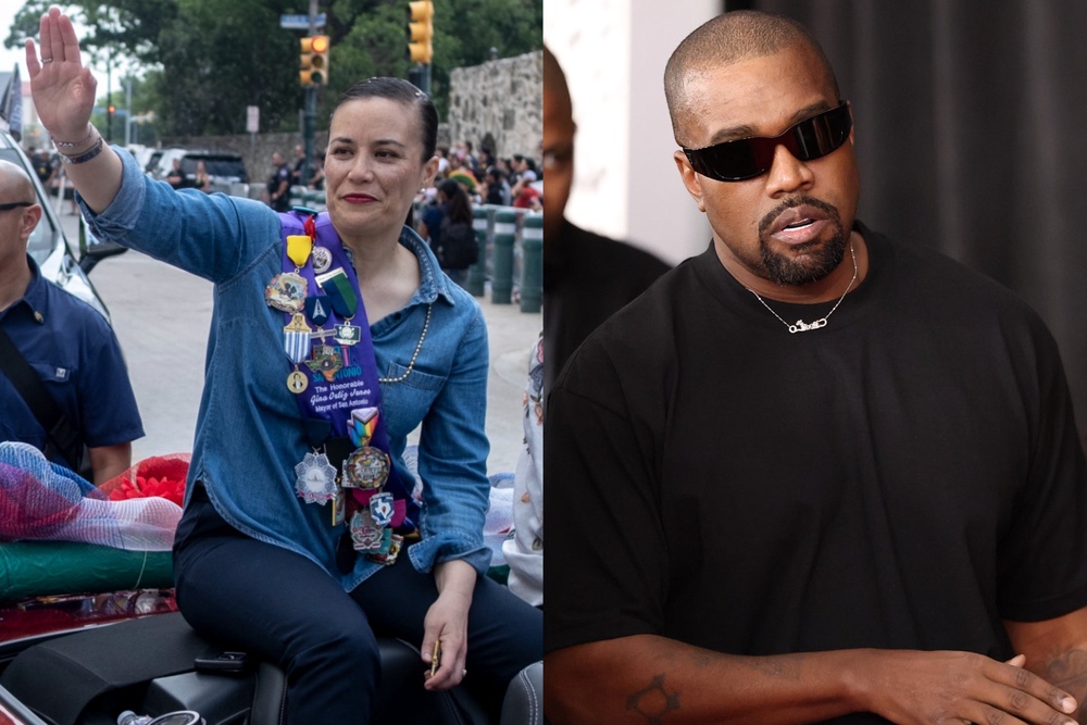 San Antonio Mayor Gina Ortiz Jones (left) has called for Kanye West's scheduled July 4 concert to be cancelled (Getty)