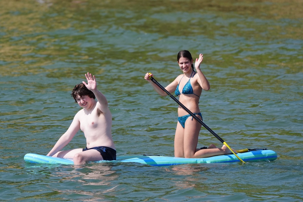 People paddleboarding at Tynemouth (Owen Humphreys/PA) (PA Wire)