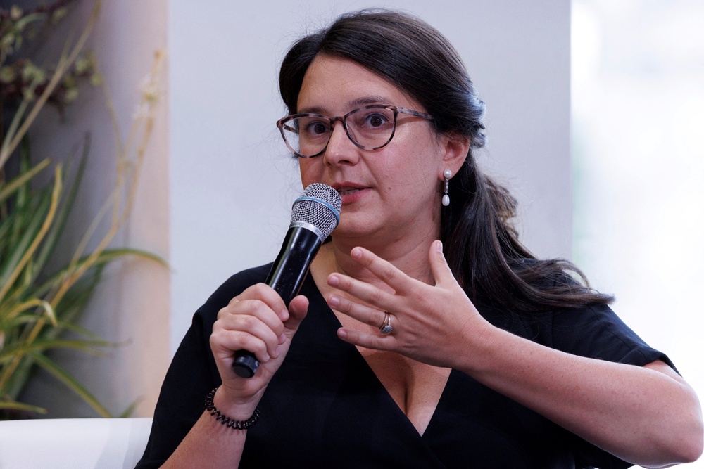 Critics have accused Weiss, the founder of the anti-woke outlet The Free Press, of influencing coverage to favor the Trump administration, a claim she has denied (Reuters)