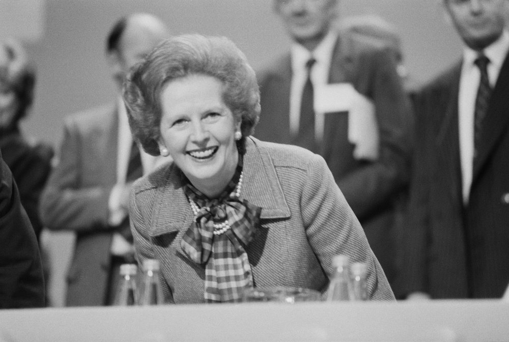 The Iron Lady’s pussy-bow blouses were part of her signature look (Getty)