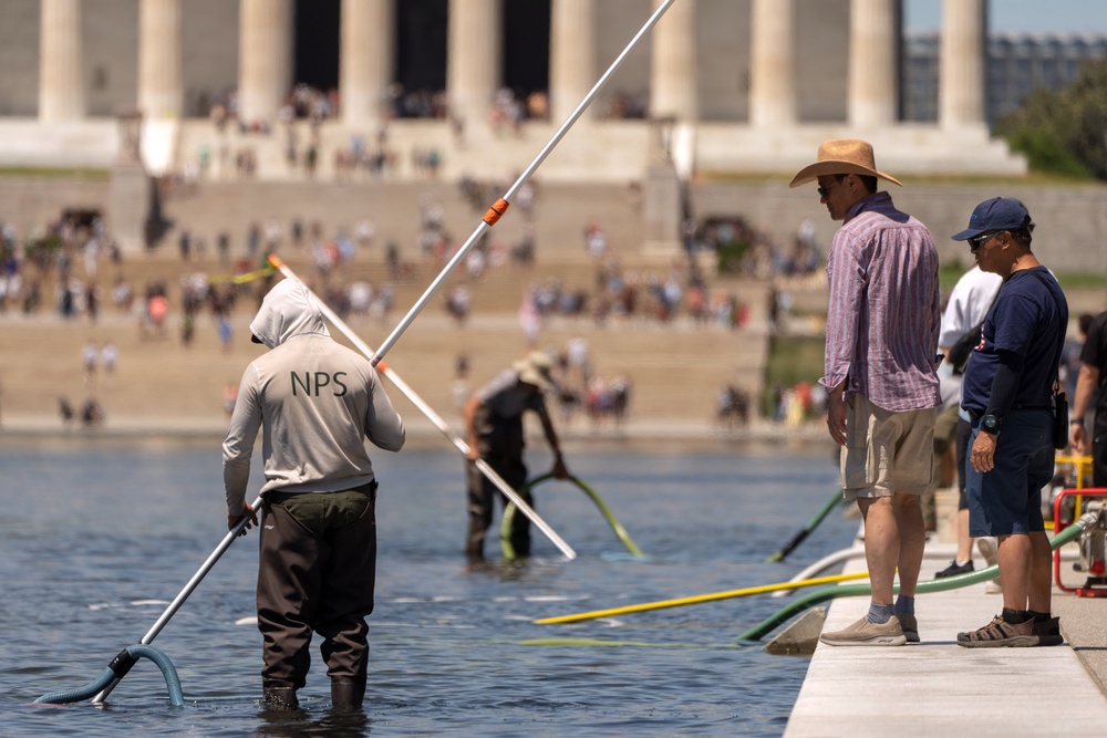 The Reflecting Pool likely will not be fully renovated in time for July 4th celebrations (AP)