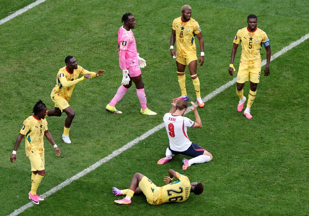 Harry Kane blasted England's best chance over the crossbar as the Three Lions had to make do with a draw (Getty)