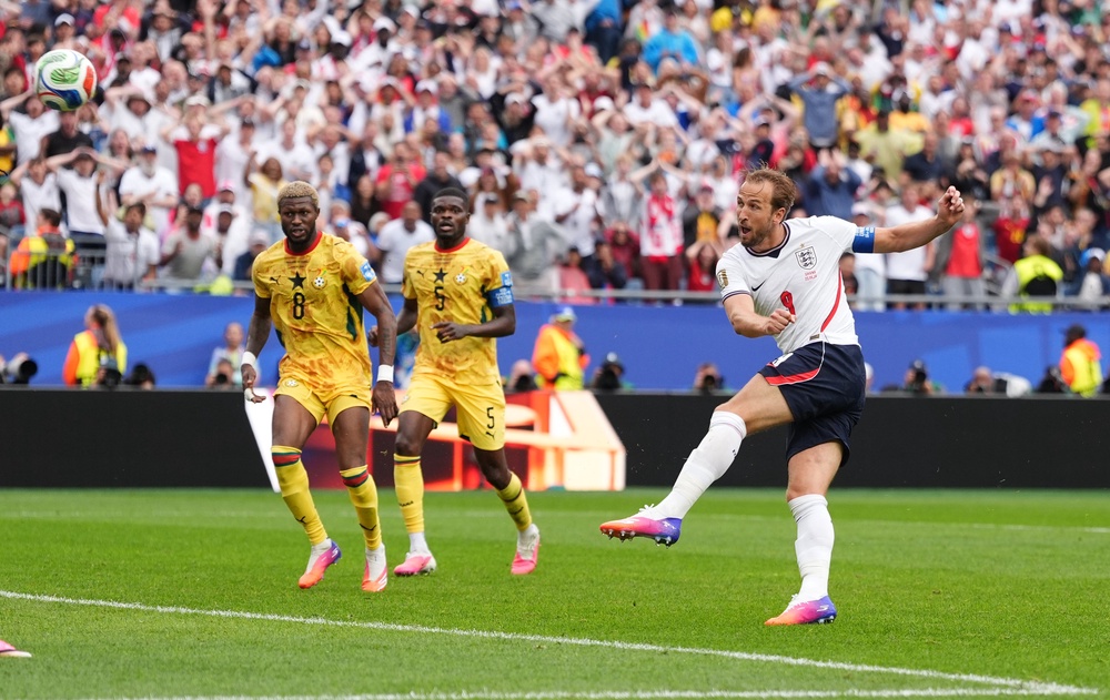 Harry Kane skied England’s best chance (Martin Rickett/PA) (PA Wire)
