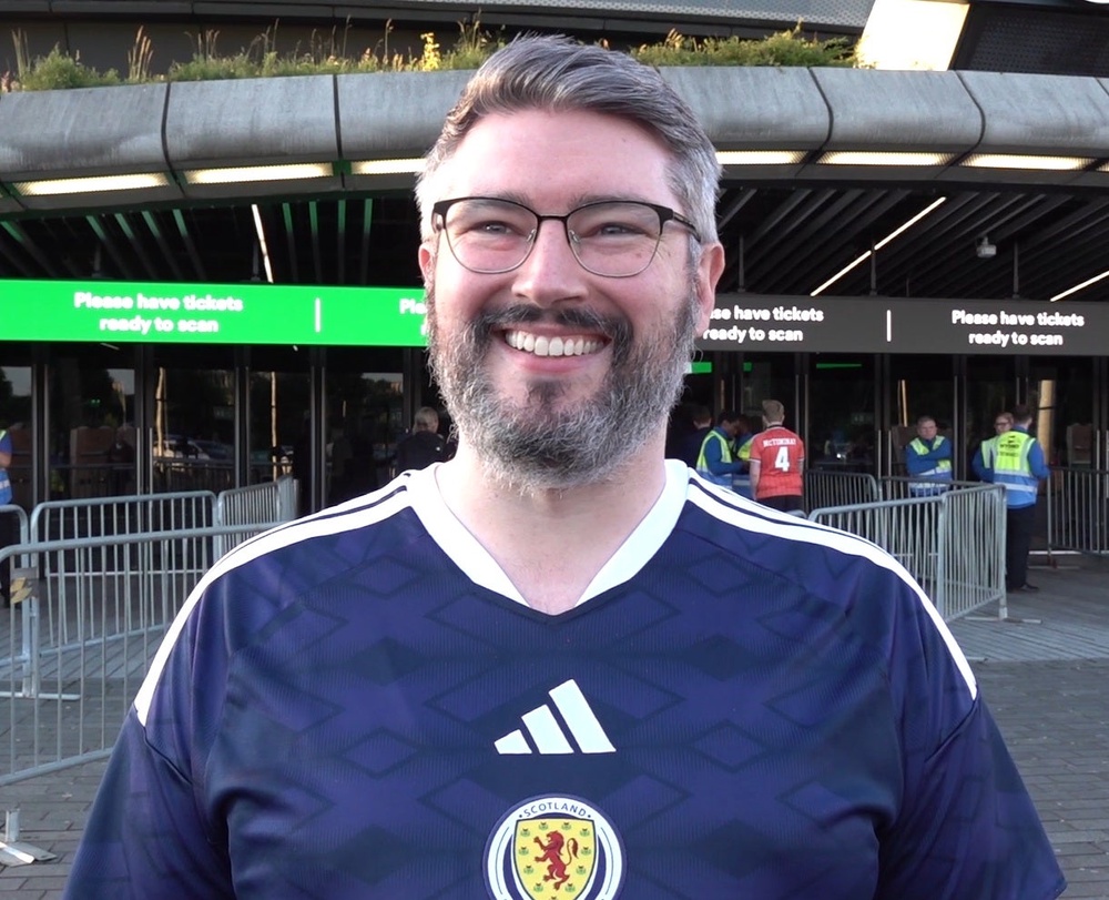 Chris Cairns, 32, said watching the game at a fan zone was the ‘second best thing’ to seeing it in real life (Nick Forbes/PA)