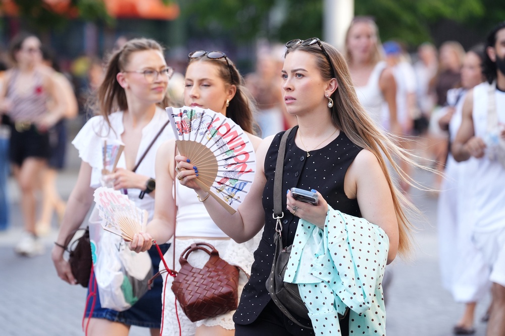 Harry Styles fans arriving ahead of his gig at Wembley Stadium, London (PA)