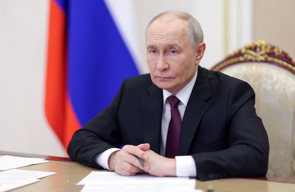 Vladimir Putin said he was ready for peace talks with Ukraine days after Ukraine’s renewed assault on Russian oil infrastructure sparked fuel shortages (AFP/Getty)