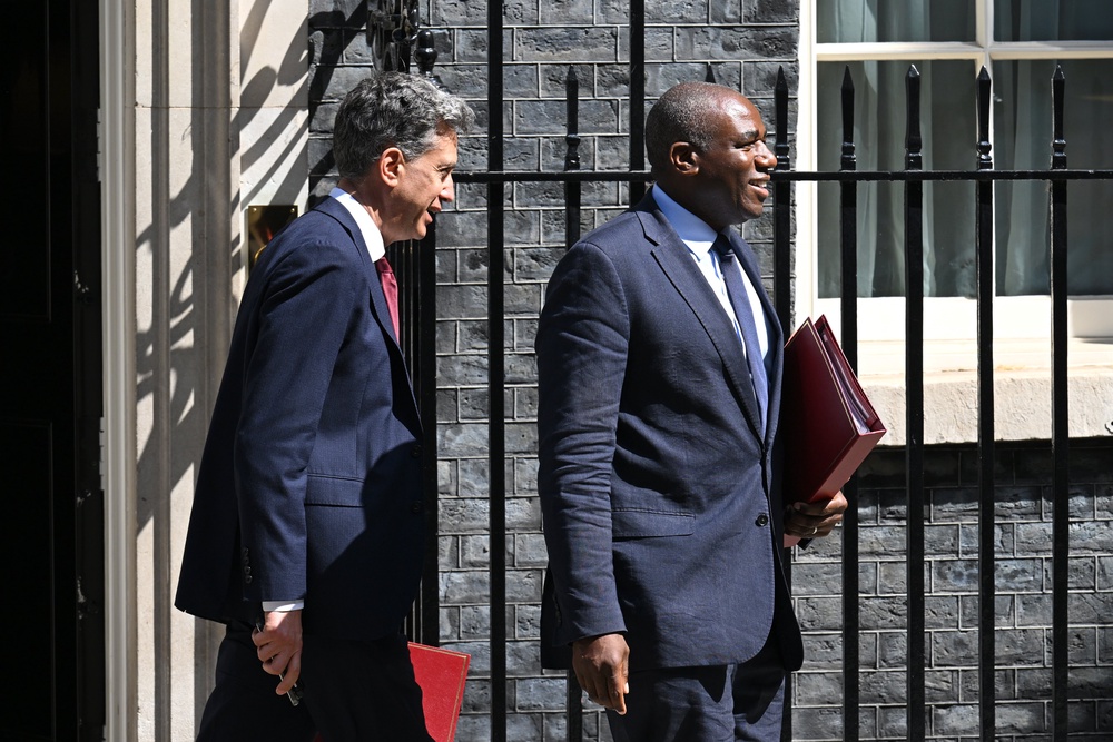 David Lammy with Ed Miliband, the day after Sir Keir Starmer announced his resignation (Getty)