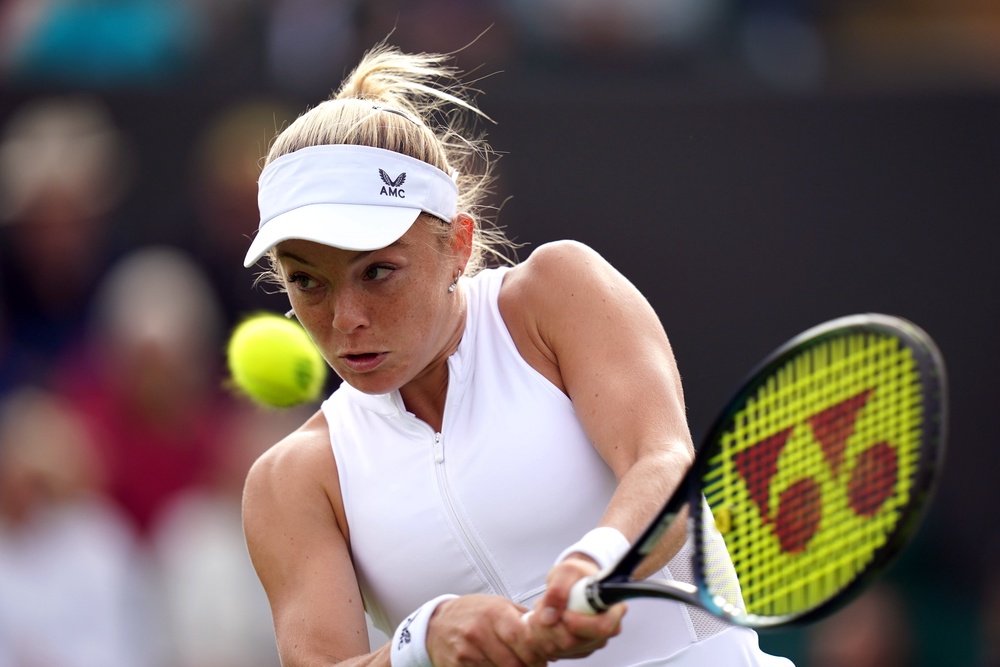Katie Swan plays at Wimbledon in 2023 (Adam Davy/PA) (PA Archive)