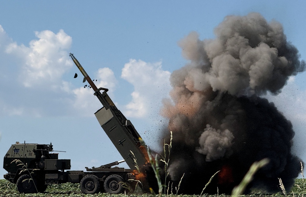 Ukrainian servicemen fire a High Mobility Artillery Rocket System (HIMARS) towards Russian troops, amid Russia's attack on Ukraine, near the frontline in Donetsk region, Ukraine (Reuters)