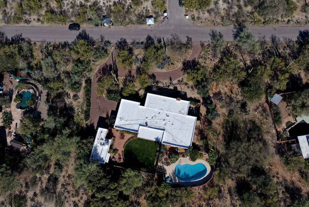 Authorities worried that sharing too much information about the high-profile case would mean fewer tips about Nancy Guthrie’s disappearance. Her home, outside of Tucson, Arizona, is pictured (Getty)