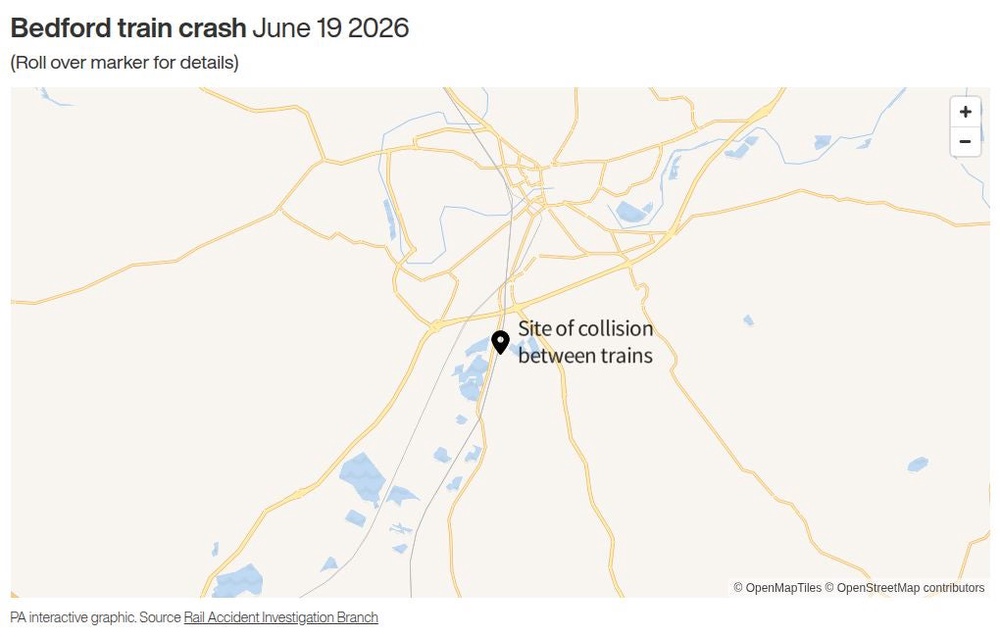 Image from: Train driver killed in Bedford crash passed red signal, investigators say