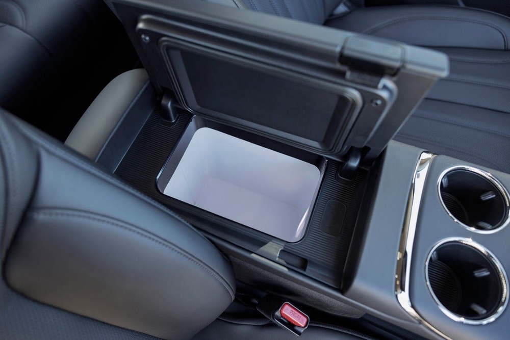 The CoolHot box in the Aion V is a 6.6-litre compartment that can be used as a fridge, freezer or food warmer, operating at temperatures from -15C to 50C (Aion)