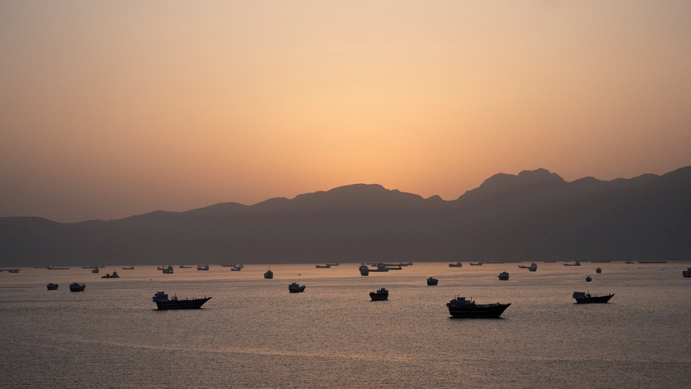 Ships and boats in the Strait of Hormuz, Musandam (Reuters)