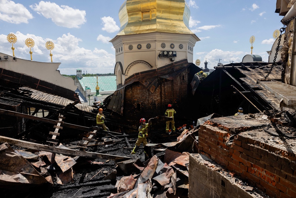 Ukraine launched its largest attack on Moscow in response to an attack on a cathedral in Kyiv (pictured, 15 June) (AFP/Getty)