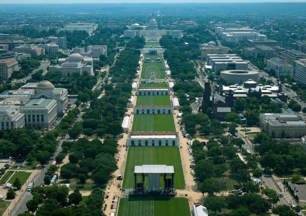 The milestone will be marked with events across the country, and President Donald Trump has planned several for the nation’s capital, including a fair on Washington’s National Mall (Chip Somodevilla/Getty Images)