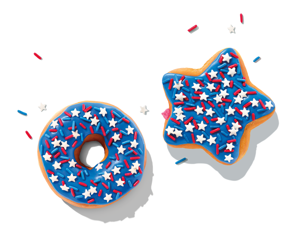 Dunkin’ Donuts has launched two new donuts with red, white and blue sprinkles (Dunkin' Donuts)