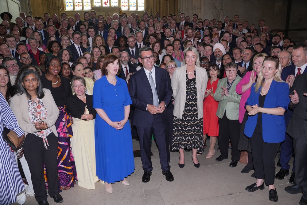 Andy Burnham with colleagues from the Parliamentary Labour Party in Westminster Hall (Yui Mok/PA) (PA Wire)