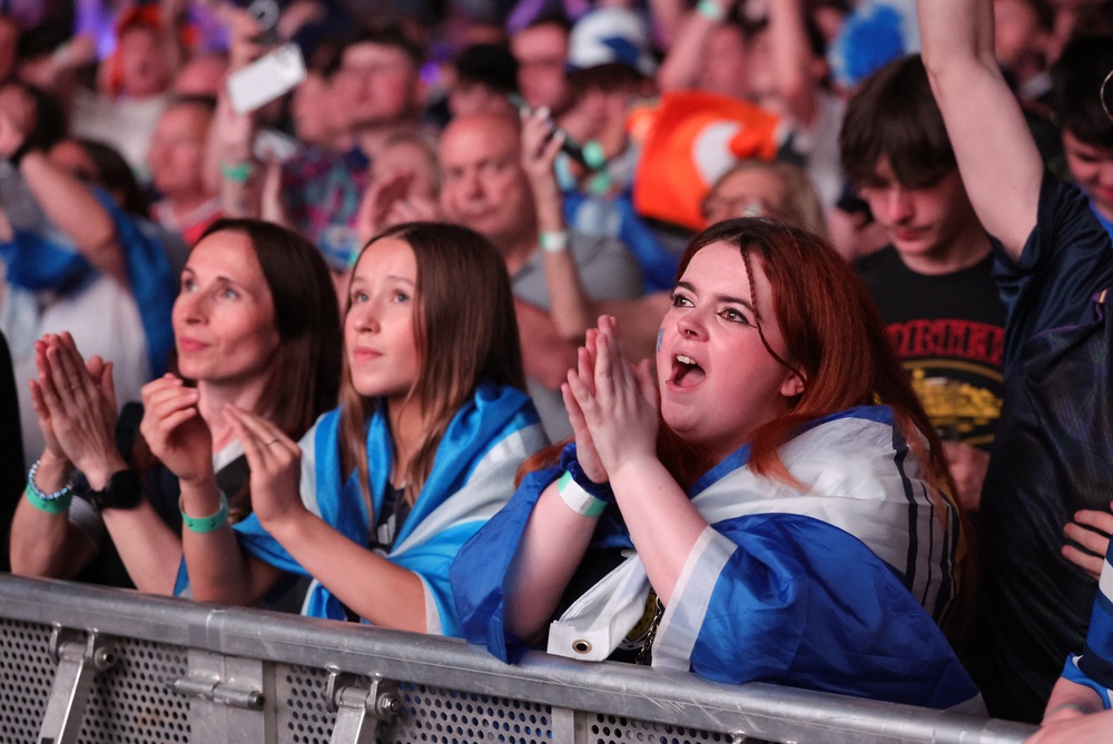 Scotland fans cheer on their team (Stve Welsh/PA) (PA Wire)