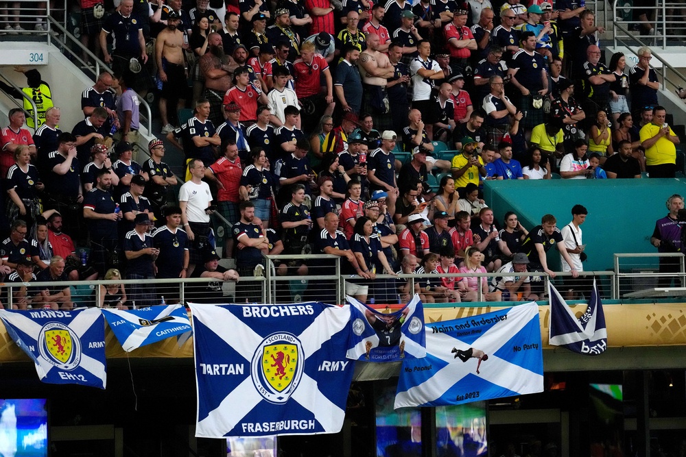 Scotland fans during the FIFA World Cup 2026 Group C match at Miami Stadium (PA) (PA Wire)