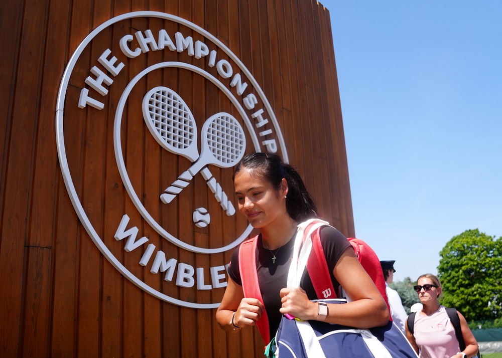 Emma Raducanu leaving the practice courts ahead of the 2026 Wimbledon Championships at the All England Lawn Tennis and Croquet Club, London. Picture date: Monday June 22, 2026. (PA)