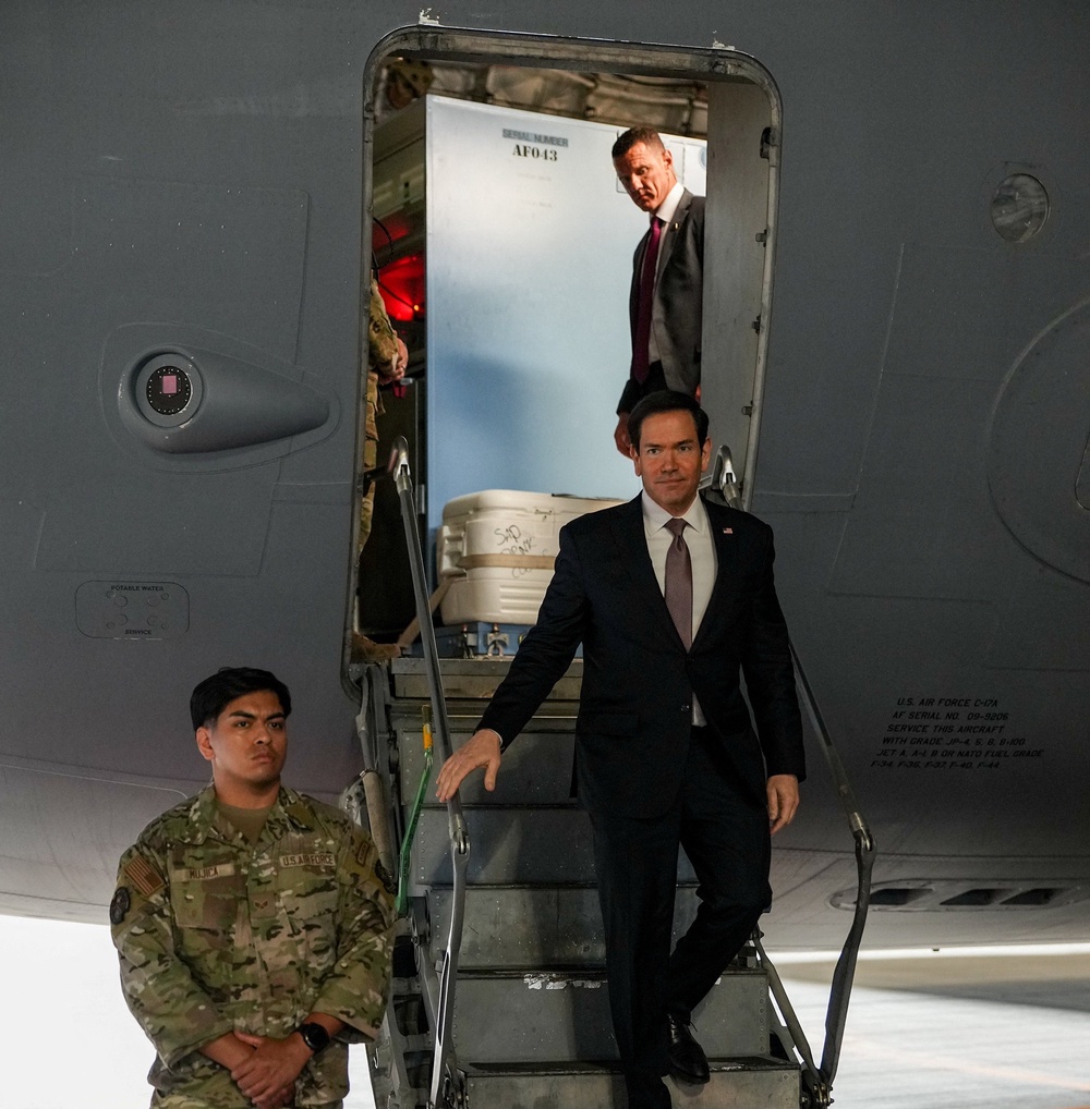 He travelled on a U.S. Air Force C-17 Globemaster III transport aircraft (Reuters)