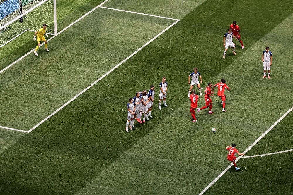 A free kick can be defended against by a whole team and is taken from where the offense occurred (Getty Images)