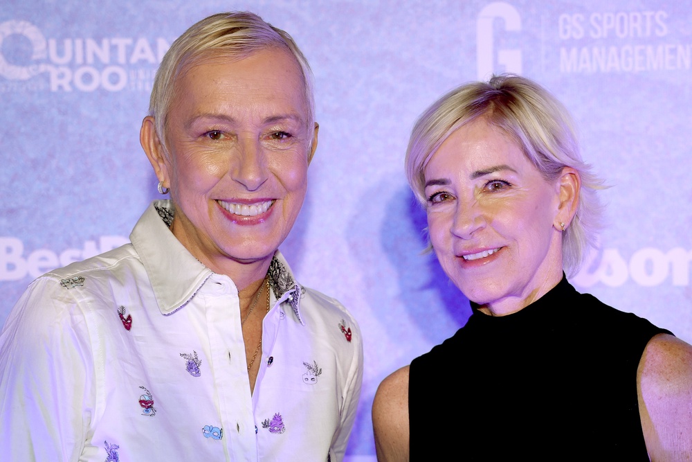 Evert with her friend Martina Navratilova, a fellow tennis great who offered support this week (Getty)