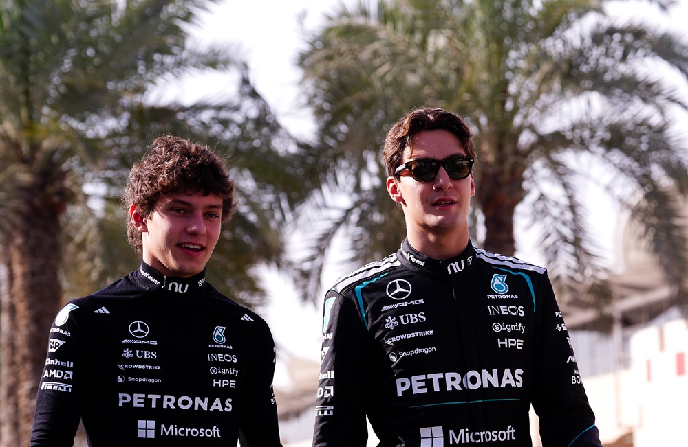 Russell (right) and his Mercedes team-mate Kimi Antonelli (Bradley Collyer/PA) (PA Wire)